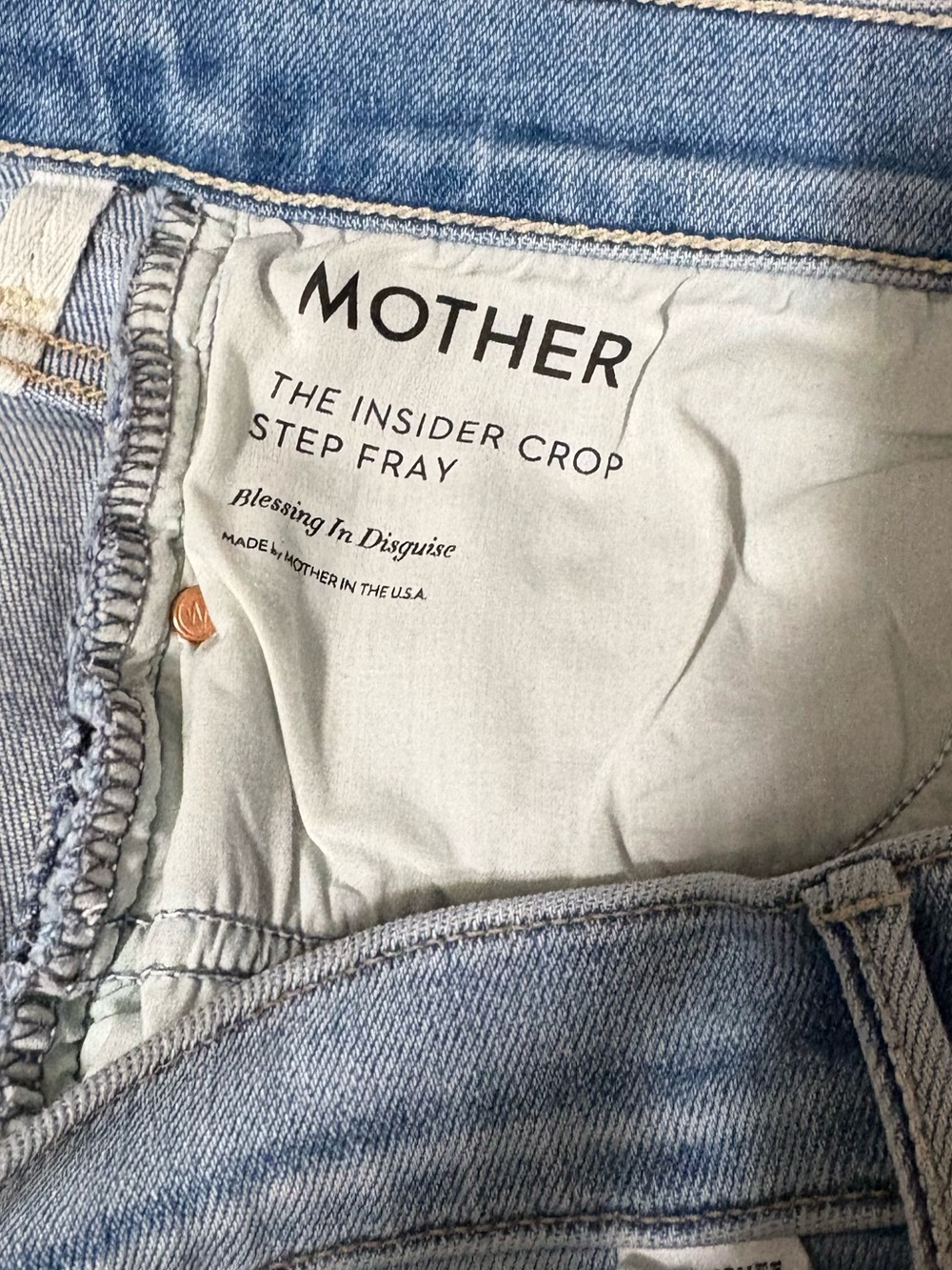 NWT MOTHER The Insider Crop Step Fray Jeans BLESSING IN DISGUISE, size 32 - Picture 16 of 17